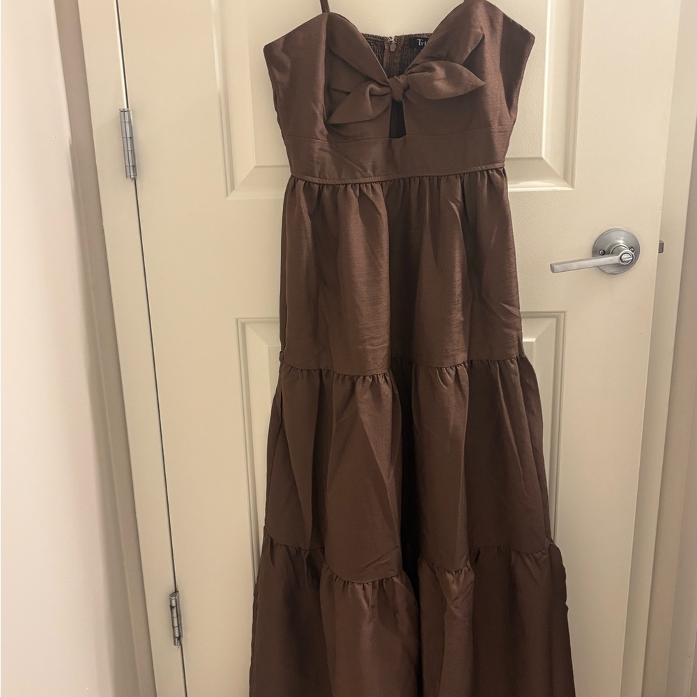 Tie Front Tiered midi dress